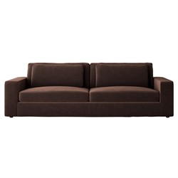 Candace Modern Classic Surrey Cocoa Velvet Sofa - 98"