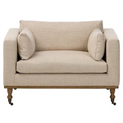 Harlin Updated Traditional Alcala Wheat Performance Chair and a Half