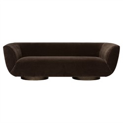 Sabina Modern  Surrey Cocoa Brown Velvet Sofa - 87"
