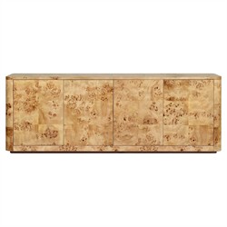 Mullins Modern Classic Natural Burl Media Console - 78"