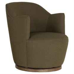 Samuel French Country FIQA Olive Boucle Swivel Arm Chair
