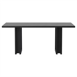 Emilie Modern Classic Black Wash Mango Wood Rectangular Dining Table - 72"