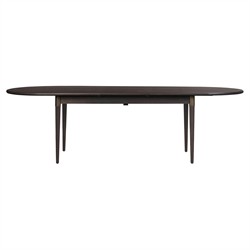 Hayden Modern Classic Black Mango Wood Oval Extendable Dining Table - 84-104"