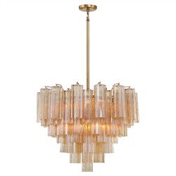 Corin Updated Traditional Amber Glass 12 Light Chandelier