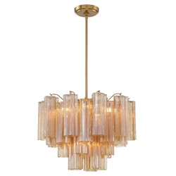 Corin Updated Traditional Amber Glass 6 Light Chandelier