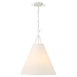 Liora Updated Traditional White Silk Shade Matte White Pendant