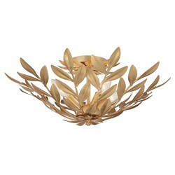 Liora Updated Traditional Antique Gold Leaf Steel 4 Light Semi Flush Mount