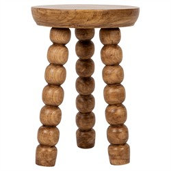 Alaia Coastal Beach Natural Wood Round End Table