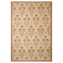 Sophia Updated Traditional Beige Jute Vintage Floral Patterned Rug - 3'6"x5'6"