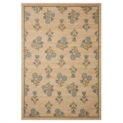 Rue Updated Traditional Beige Jute Floral Patterned Rug - 3'6"x5'6"