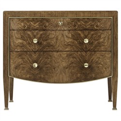 Whitaker Modern Classic Brown Walnut Swirl Wide Nightstand|