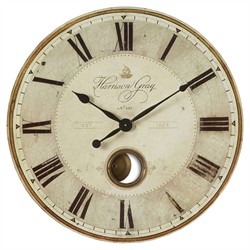 Holland Updated Traditional Beige Antique Round Wall Clock
