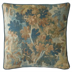Valeria Verdant Tapestry Printed Velvet Throw Pillow - 22x22