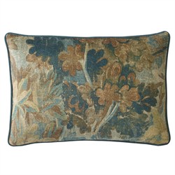 Valeria Verdant Tapestry Printed Velvet Lumbar Pillow - 15x23
