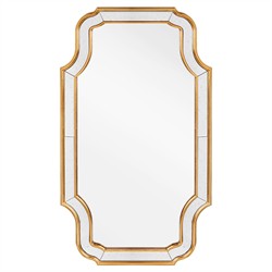 Boleyn French Country Gold Leaf Metal Arched Antique Wall Mirror - Small