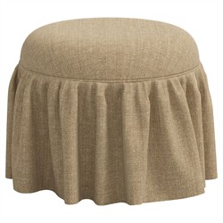 Rochelle Honeycomb Linen Skirted Ottoman