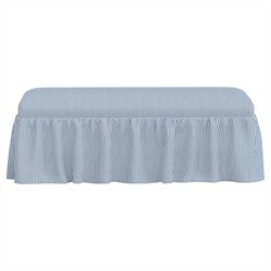 Wyndell Cambridge Blue Striped Cotton Skirted Bench