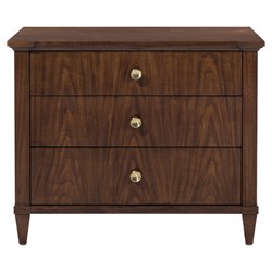 Alaine Modern Classic Brown Walnut Wood Wide Nightstand