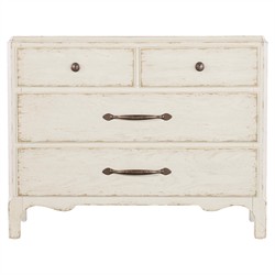 Asher French Country White Oak Wood Bachelor Chest