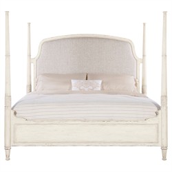Asher French Country Beige Performance White Oak Four Poster Bed - King