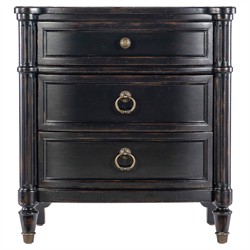 Steph Updated Traditional Aged Black Wood Nightstand