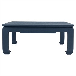 Bethany Coastal Storm Blue Linen Square Coffee Table