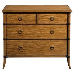 Linwood Updated Traditional Brown Wood Wide Nightstand