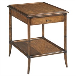 Linwood Updated Traditional Brown Wood Rectangular Side Table