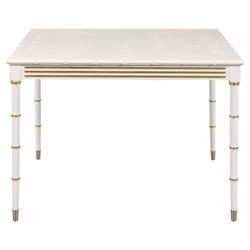 Newport Updated Traditional Cream Wood Bamboo Game Table