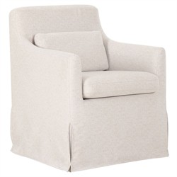 Elaine Modern Classic Beige Slipcovered Dining Arm Chair
