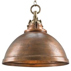 Finola Industrial Rustic Copper Dome Pendant