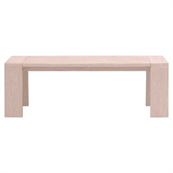 Samuel Coastal Beach Washed Teak Outdoor Dining Bench