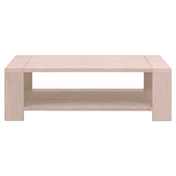 Samuel Coastal Beach Washed Teak Rectangular 2 Tier Outdoor Coffee Table