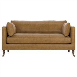 Madeline Butterscotch Leather Loveseat - 71"