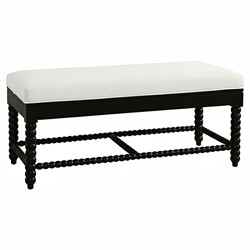 Lynda Updated Traditional White Performance Black Wood Bench