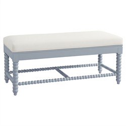 Lynda Updated Traditional White Performance Blue Wood Bench