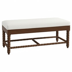 Lynda Updated Traditional White Performance Dark Brown Wood Bench