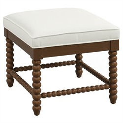 Lynda Updated Traditional White Performance Dark Brown Wood Ottoman