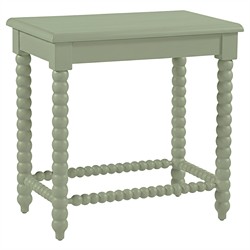 Lynda Updated Traditional White Performance Green Wood Side Table