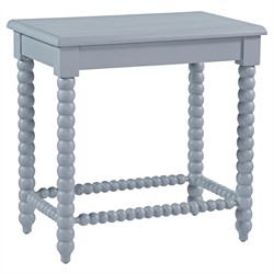 Lynda Updated Traditional White Performance Blue Wood Side Table