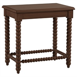 Lynda Updated Traditional White Performance Dark Brown Wood Side Table
