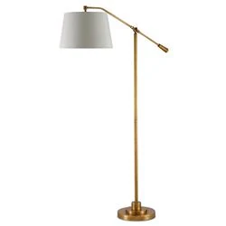 Karayan Modern Classic Antique Brass Swing Arm Floor Lamp