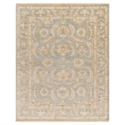 Franchesca French Country Green Wool Oushak Patterned Hand Knotted