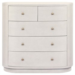 Beatrice Modern Classic Cream Painted Linen Oval Tall Chest