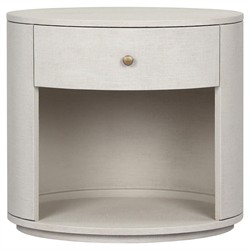 Beatrice Modern Classic Cream Painted Linen 1 Drawer Nightstand