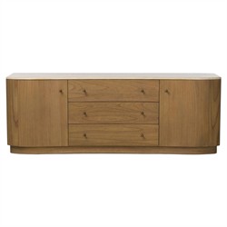 Juno Modern Classic Cream Marble Brown Wood Nightstand Wide (Over