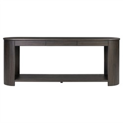 Riacan Modern Classic Smoked Black Oak Oval Console Table