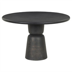 Brixton Modern Classic Distressed Bronze Aluminum Round Outdoor Dining Table - 42"