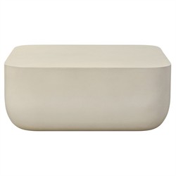 Yvonne Modern Classic White Concrete Outdoor Block Coffee Table