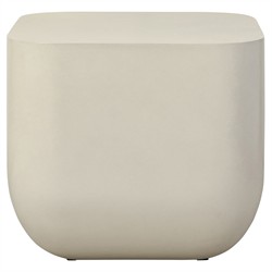 Yvonne Modern Classic White Concrete Outdoor Square Block End Table